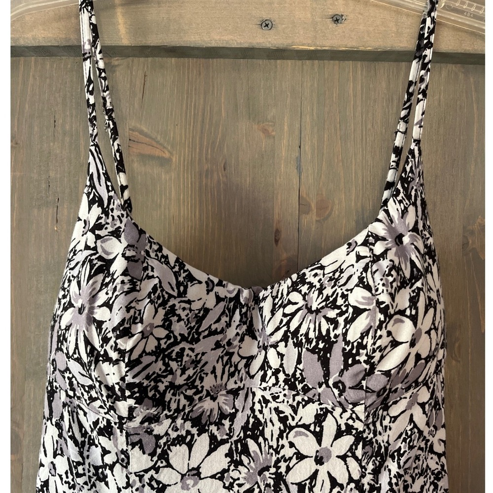 Fire Los Angeles Floral Tiered Dress Adjustable Straps Size M Y2K Skater - Picture 3 of 10